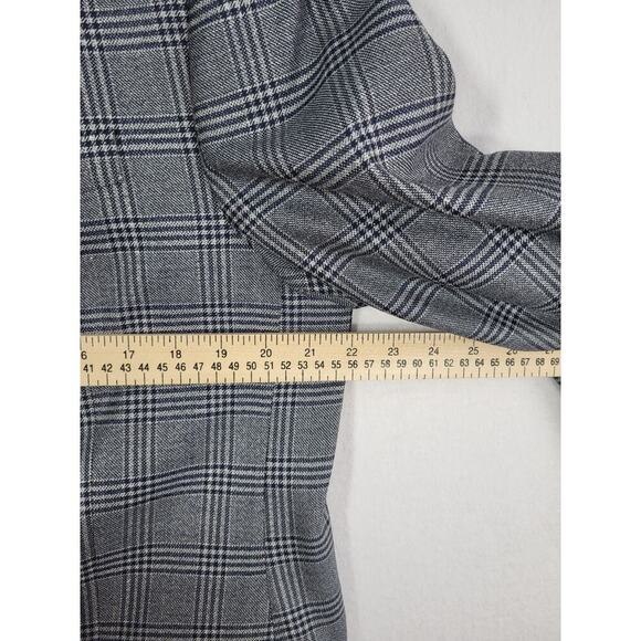 Vintage Ralph Lauren Blue Label Men’s 42L Silk Wool Gray Plaid Sport Coat Long - Picture 12 of 13